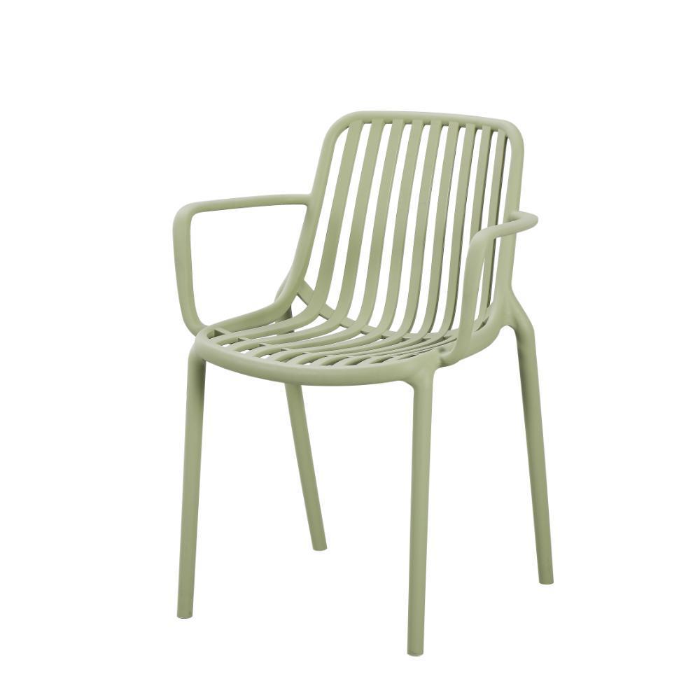 Silla Parma, Verde, Con Espaldar En Rayas Y Diseño Minimalista img #1