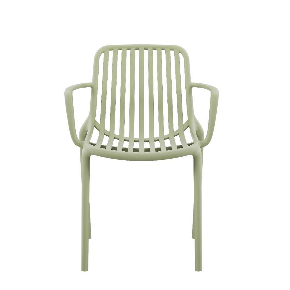 Silla Parma, Verde, Con Espaldar En Rayas Y Diseño Minimalista img #3