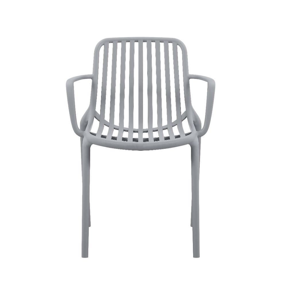 Silla Parma, Gris, Con Espaldar En Rayas Y Diseño Minimalista img #3