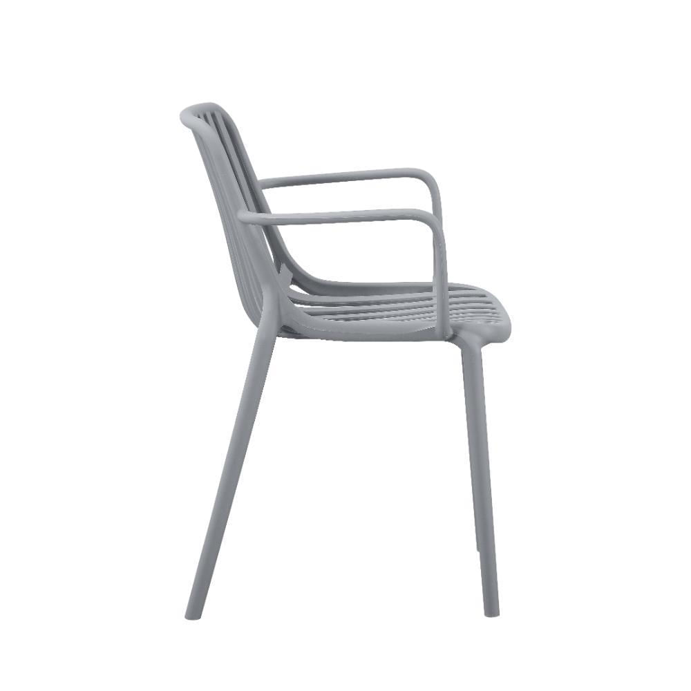 Silla Parma, Gris, Con Espaldar En Rayas Y Diseño Minimalista img #4