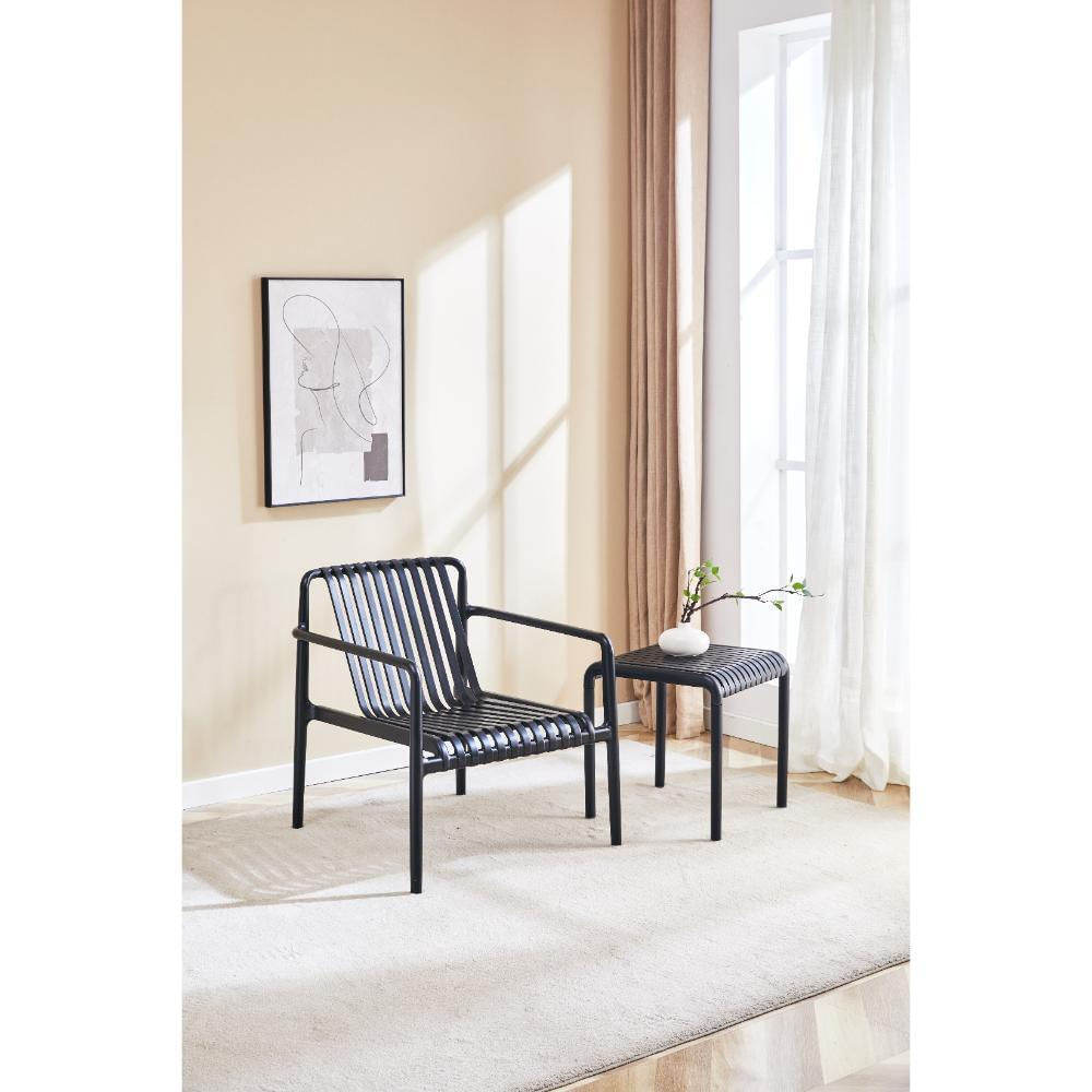 Silla Lounge Parma Negro Con Espaldar Y Diseño Moderno img #3