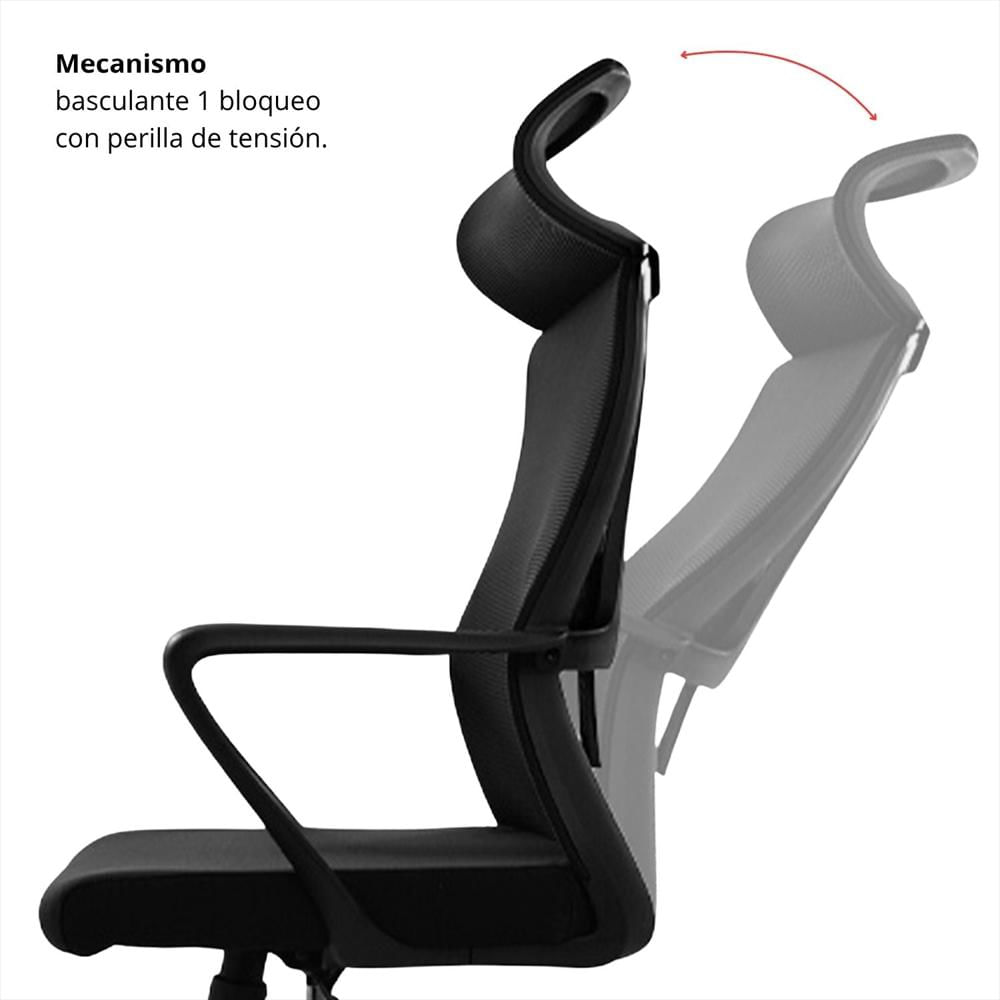 Silla De Oficina Ergonomica Mixe Presidente Negro img #2