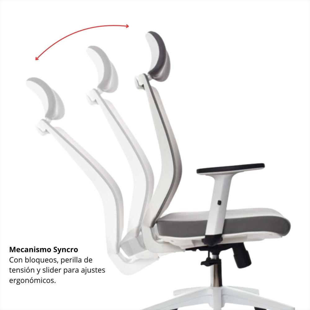 Silla Presidencial Ergonomica Perla 120X48x51 Blanco img #3