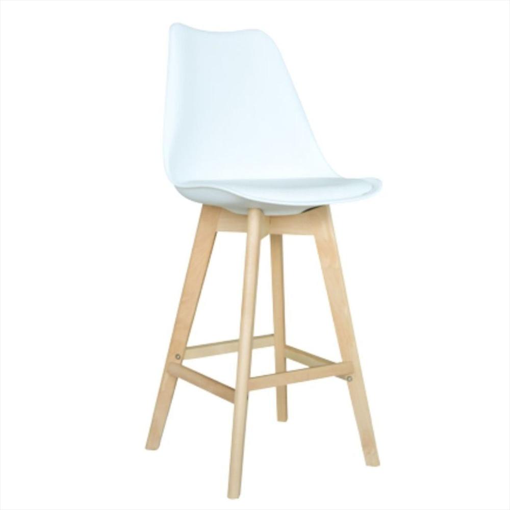 Silla De Barra Milano Tapizada Blanco img #1