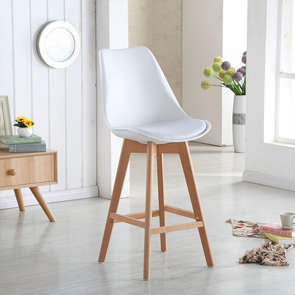 Silla De Barra Milano Tapizada Blanco img #2