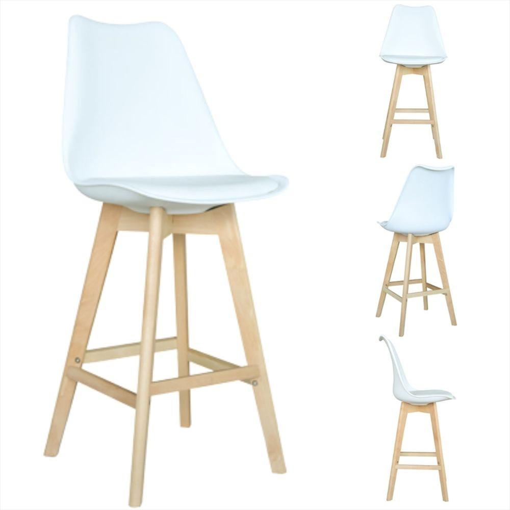 Silla De Barra Milano Tapizada Blanco img #4
