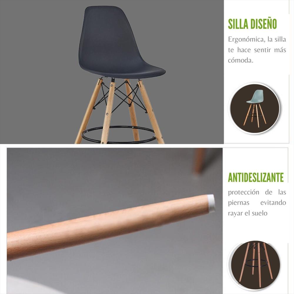 Silla De Barra Eames Negro img #5