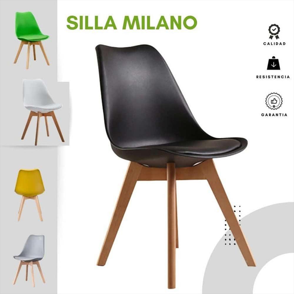 Silla Tapizada Milano Negro img #4