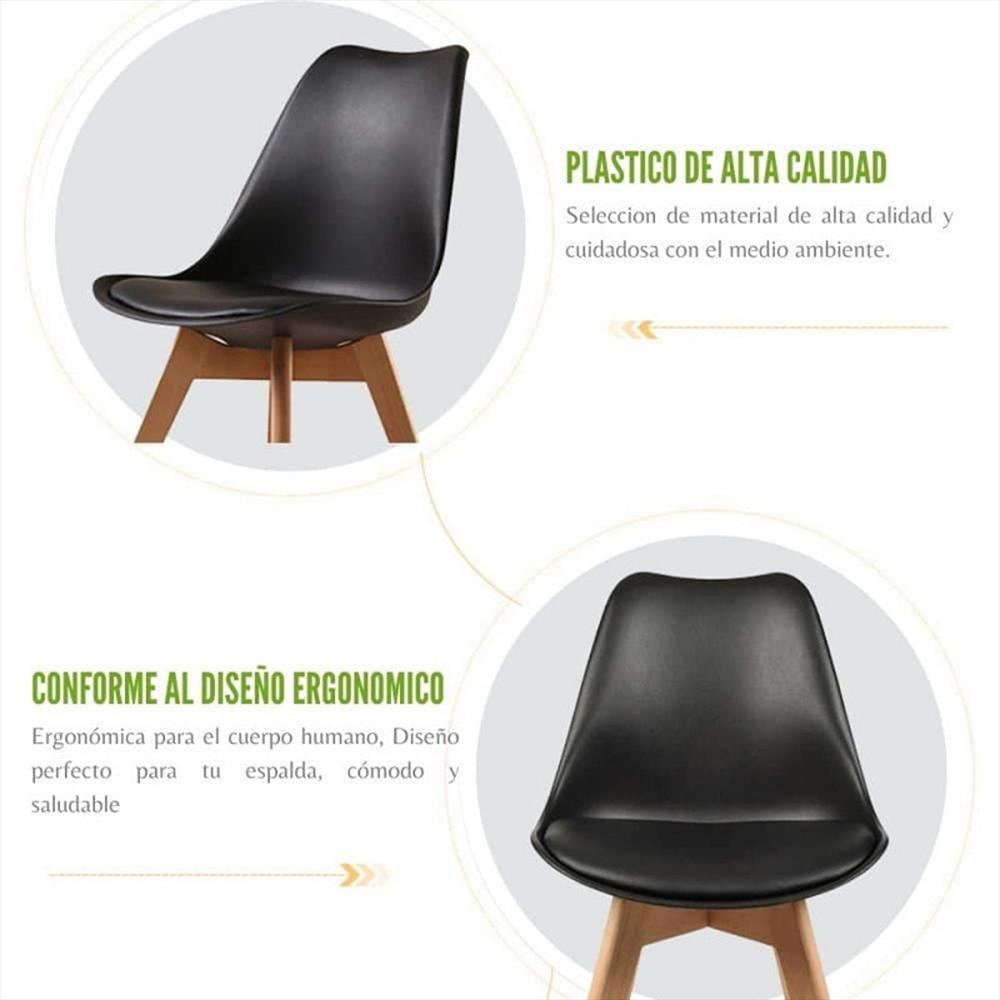 Silla Tapizada Milano Negro img #5