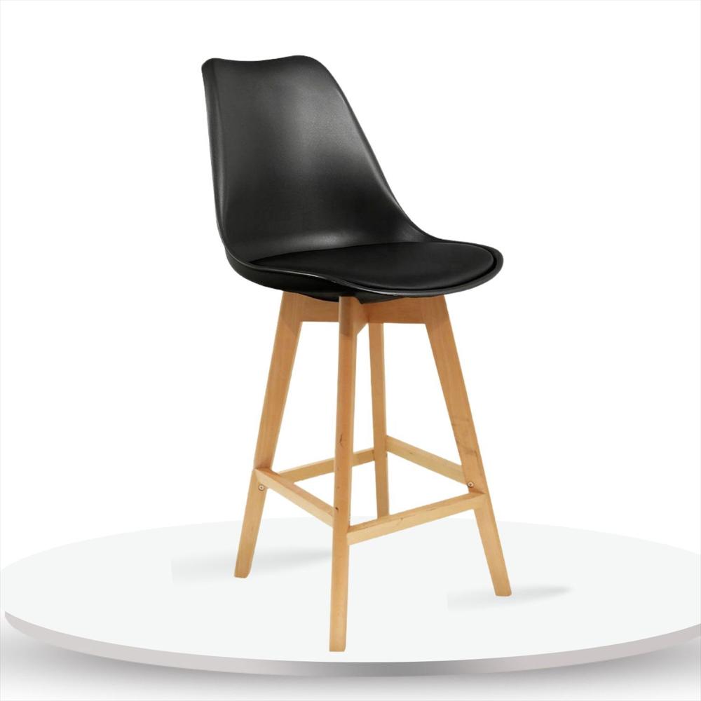 Silla De Barra Milano Tapizada Negro img #1