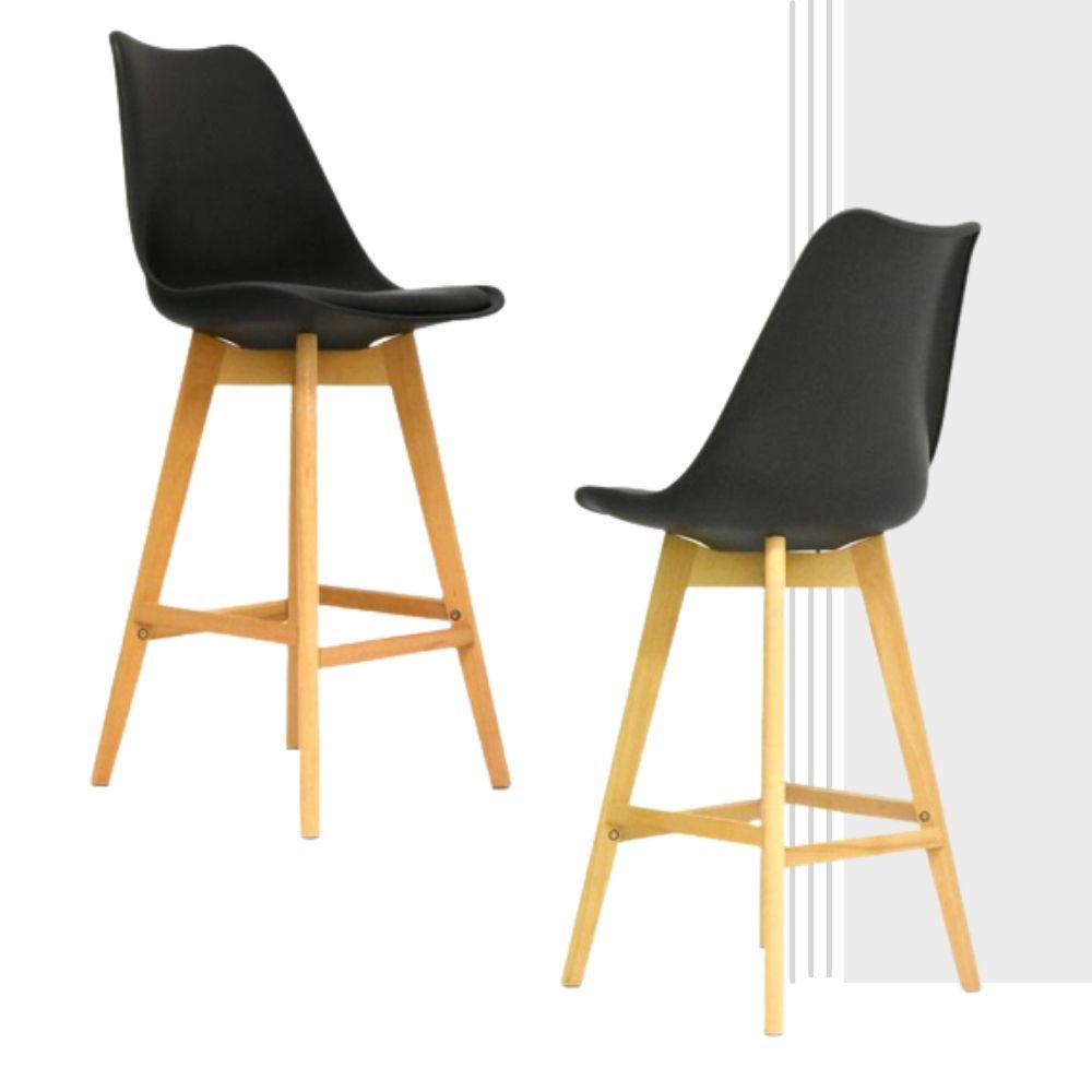 Silla De Barra Milano Tapizada Negro img #4