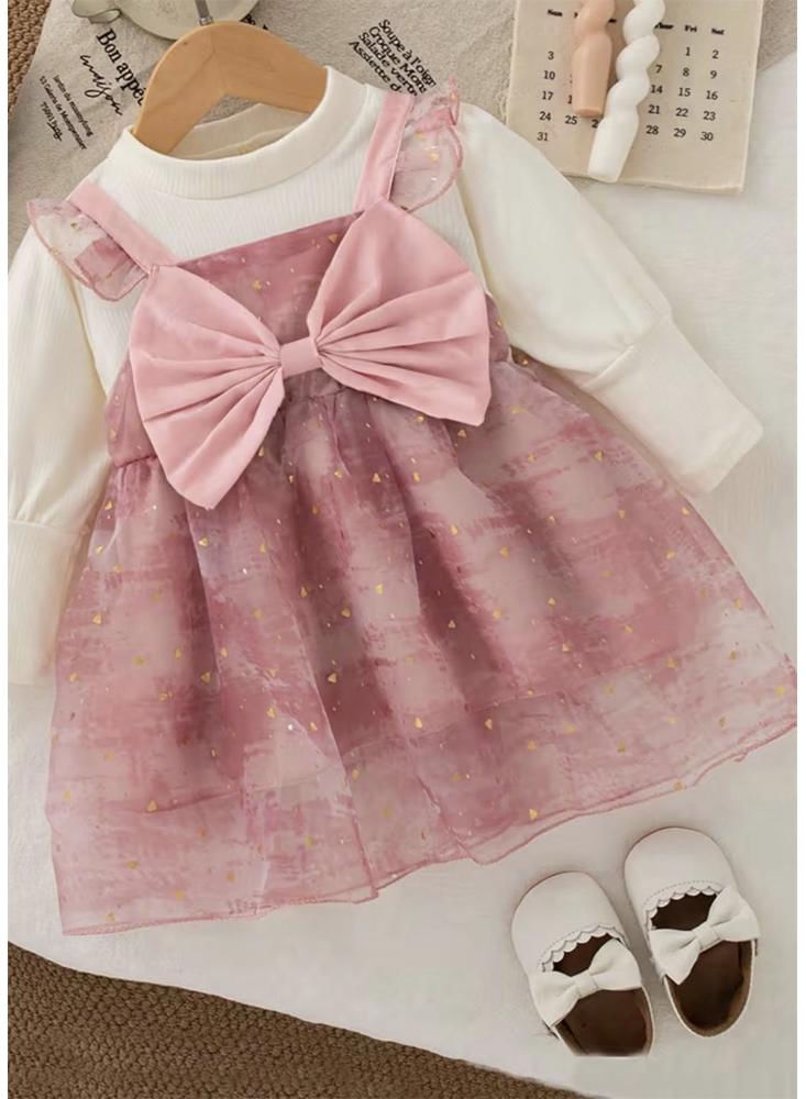 Vestido Niña Beige Brillos (3) img #2