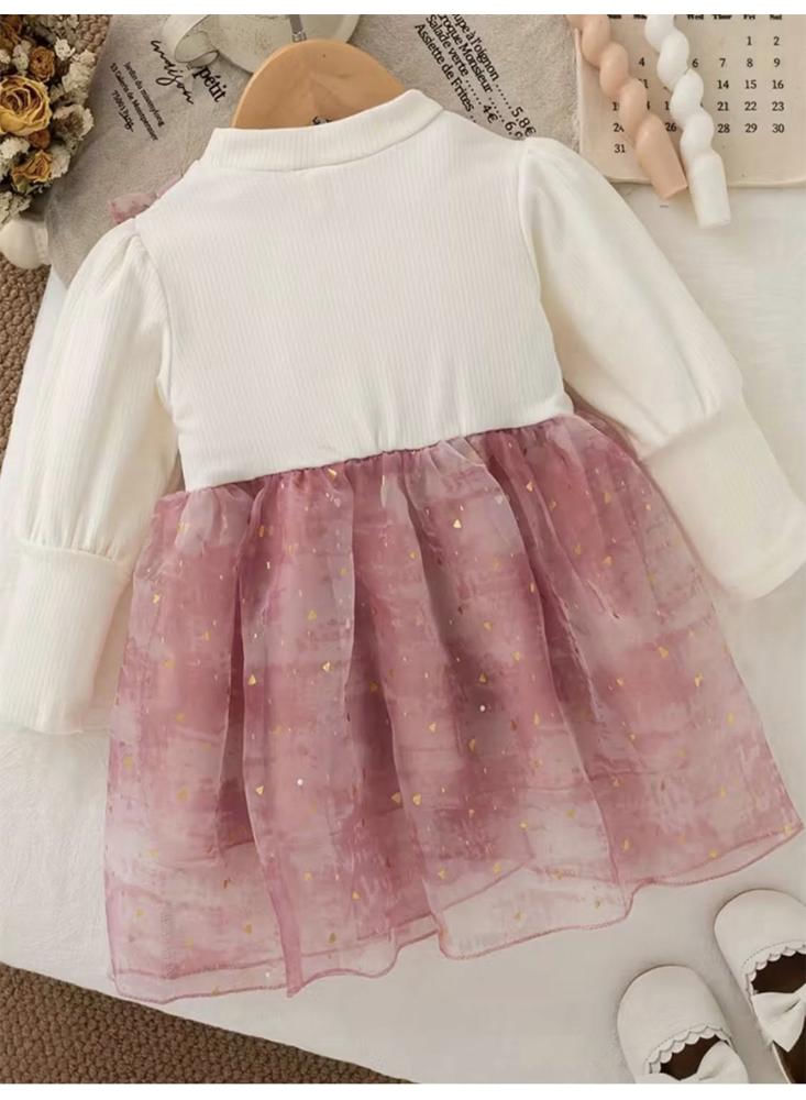 Vestido Niña Beige Brillos (3) img #3