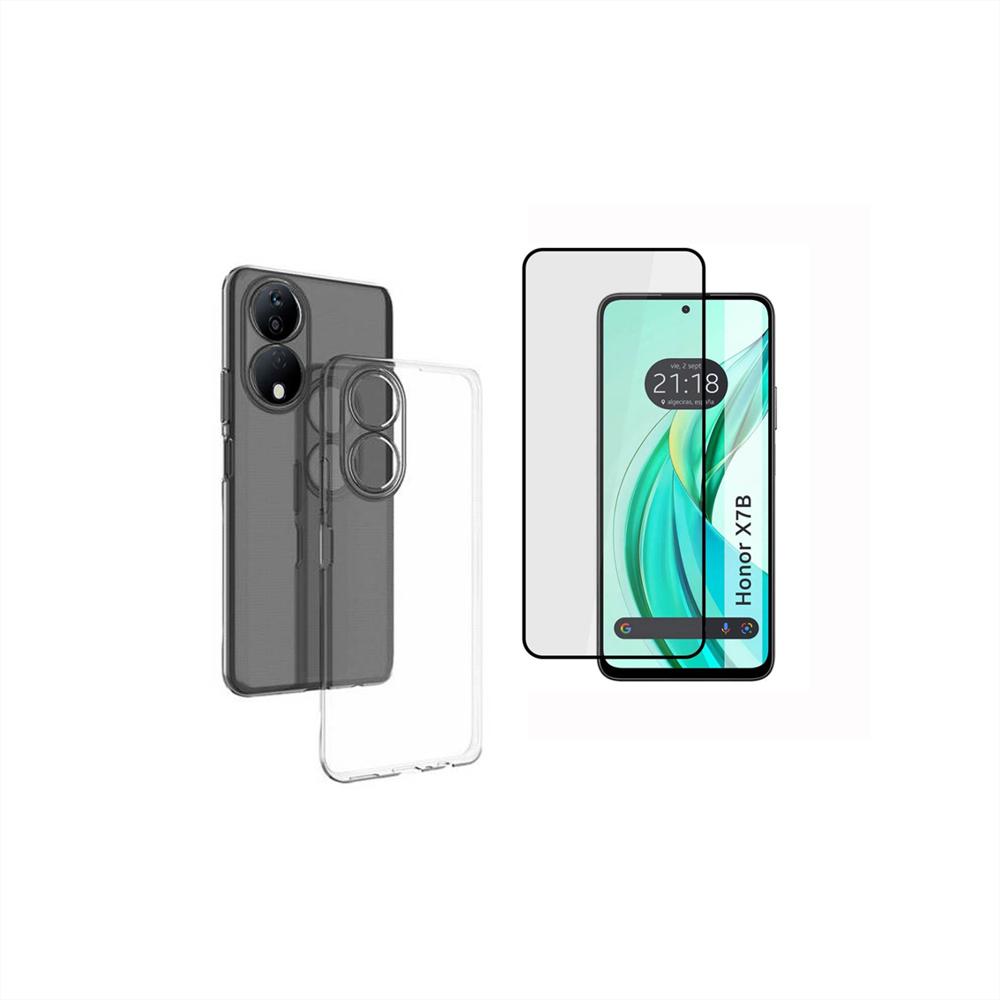 Funda Rígida Transparente Antichoque Y Vidrio Templado Para Honor X7b img #1
