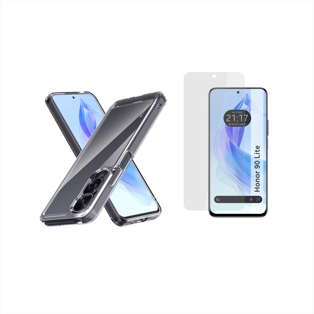 Funda Rígida Transparente Antichoque Y Hidrogel Hd Transparente Para Honor 90 Lite img #1