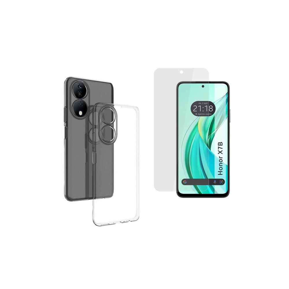 Funda Rígida Transparente Antichoque Y Hidrogel Hd Transparente Para Honor X7b img #1