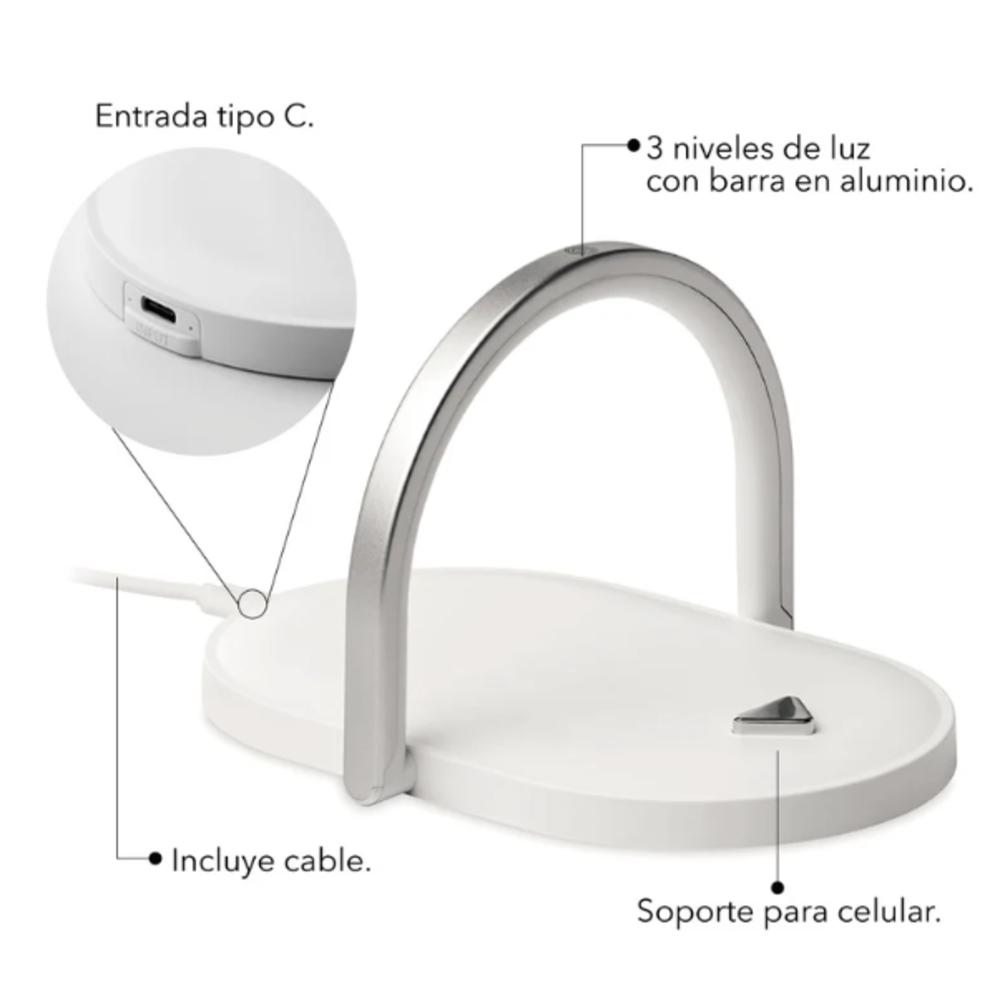 Lampara De Mesa Con Carga Inalámbrica Para Celular img #2