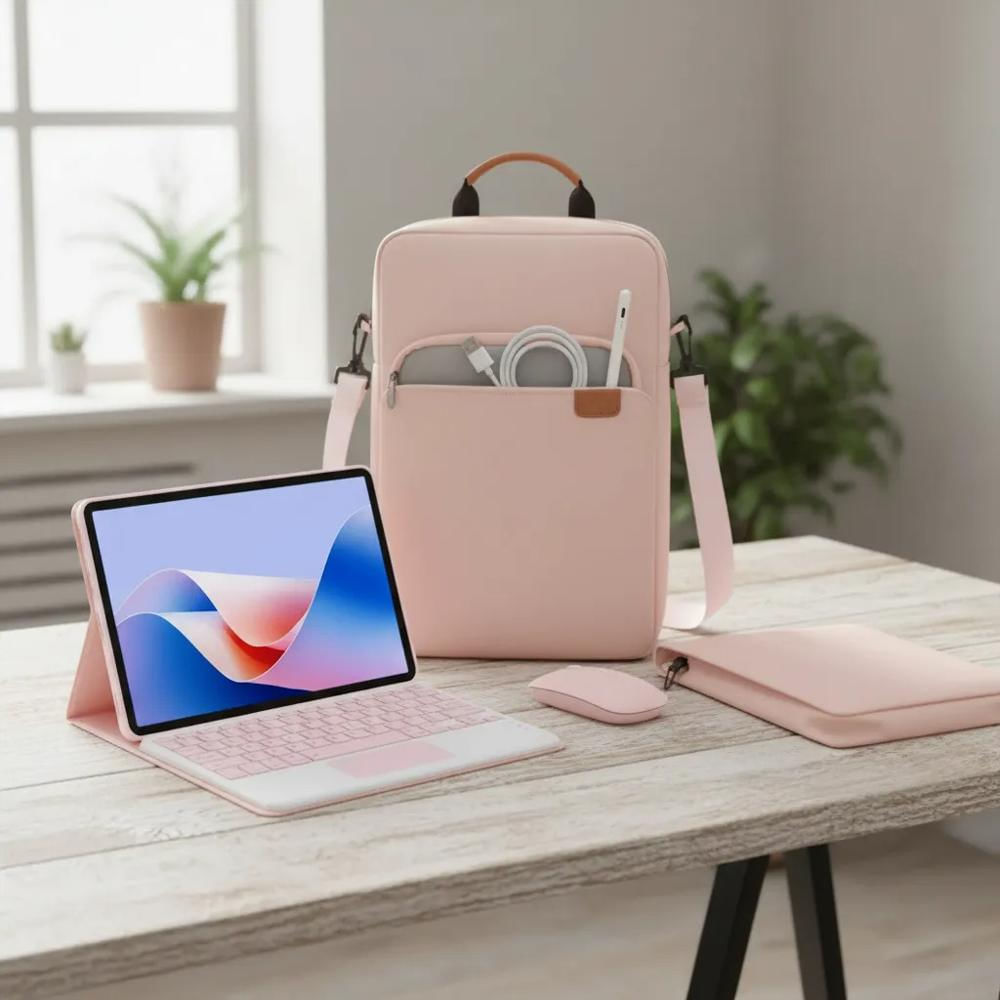 Estuche Teclado Trackpad Para Tabletipad A16 2025 Rosa+Mouse+Bolso+Lapiz img #2