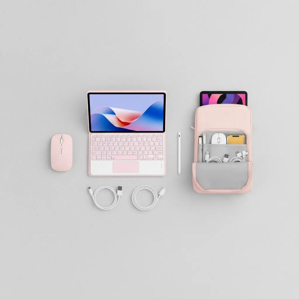 Estuche Teclado Trackpad Para Tabletipad A16 2025 Rosa+Mouse+Bolso+Lapiz img #3