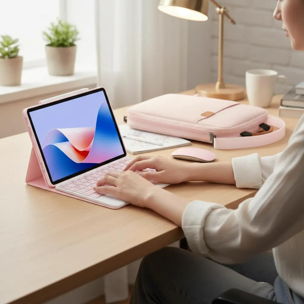 Estuche Teclado Trackpad Para Tabletipad A16 2025 Rosa+Mouse+Bolso+Lapiz img #5