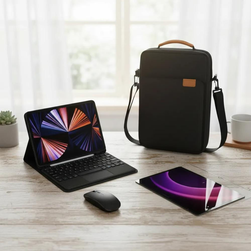 Estuche Teclado Trackpad Para Tablet Ipad A16 11Th Año 2025 Negro+Mouse+Bolso+Vidrio img #4