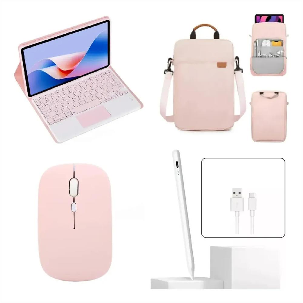Estuche Teclado Trackpad Para Tabletipad Air 11 Chip M4 2026 Rosa +Mouse+Bolso+Lapiz img #1