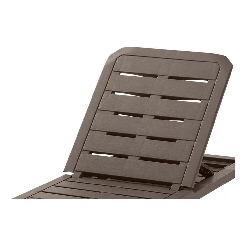 Silla Cama Asoleadora De Plastico Plegable Con 5 Posiciones Para Exterior Color Marrón Mocca img #2