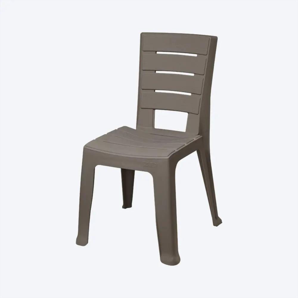 Silla Plástica Sin Brazos Apilable Para Interior Exterior Color Mocca X 6 Unidades img #2