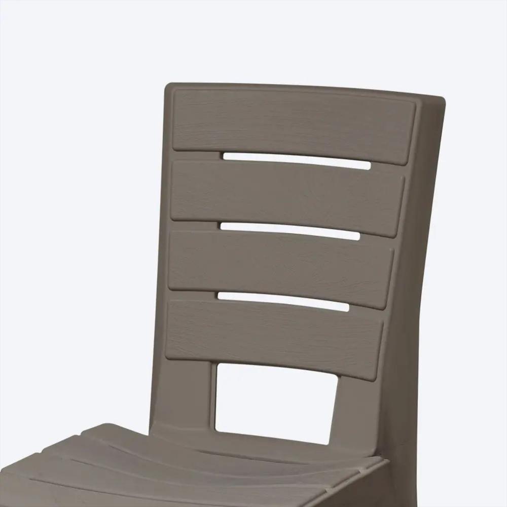 Silla Plástica Sin Brazos Apilable Para Interior Exterior Color Mocca X 6 Unidades img #3