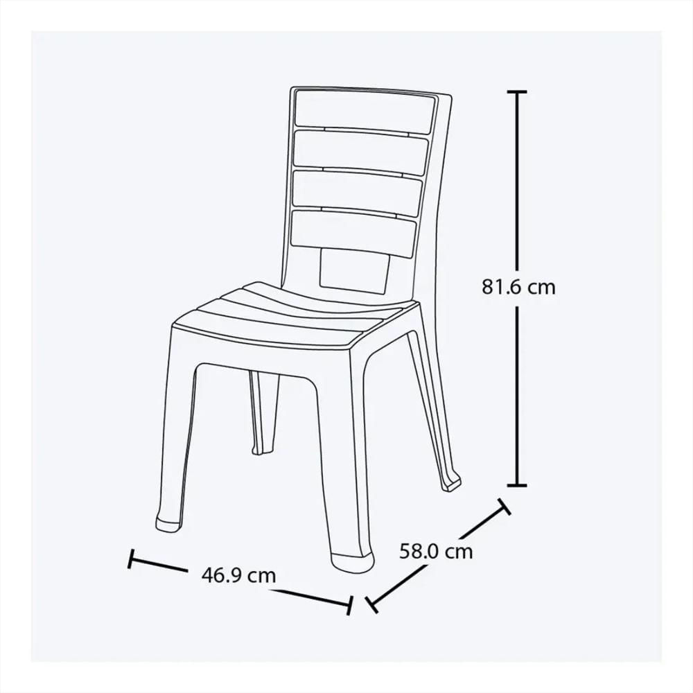 Silla Plástica Sin Brazos Apilable Para Interior Exterior Color Mocca X 6 Unidades img #5