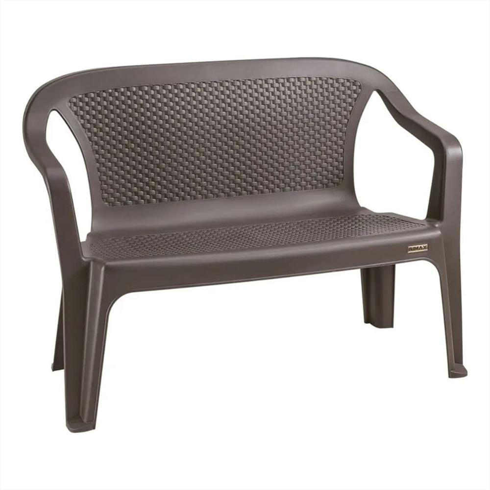 Silla Doble Apilable En Plastico Con Apoyabrazos 79.5 Cm Color Wengue img #1