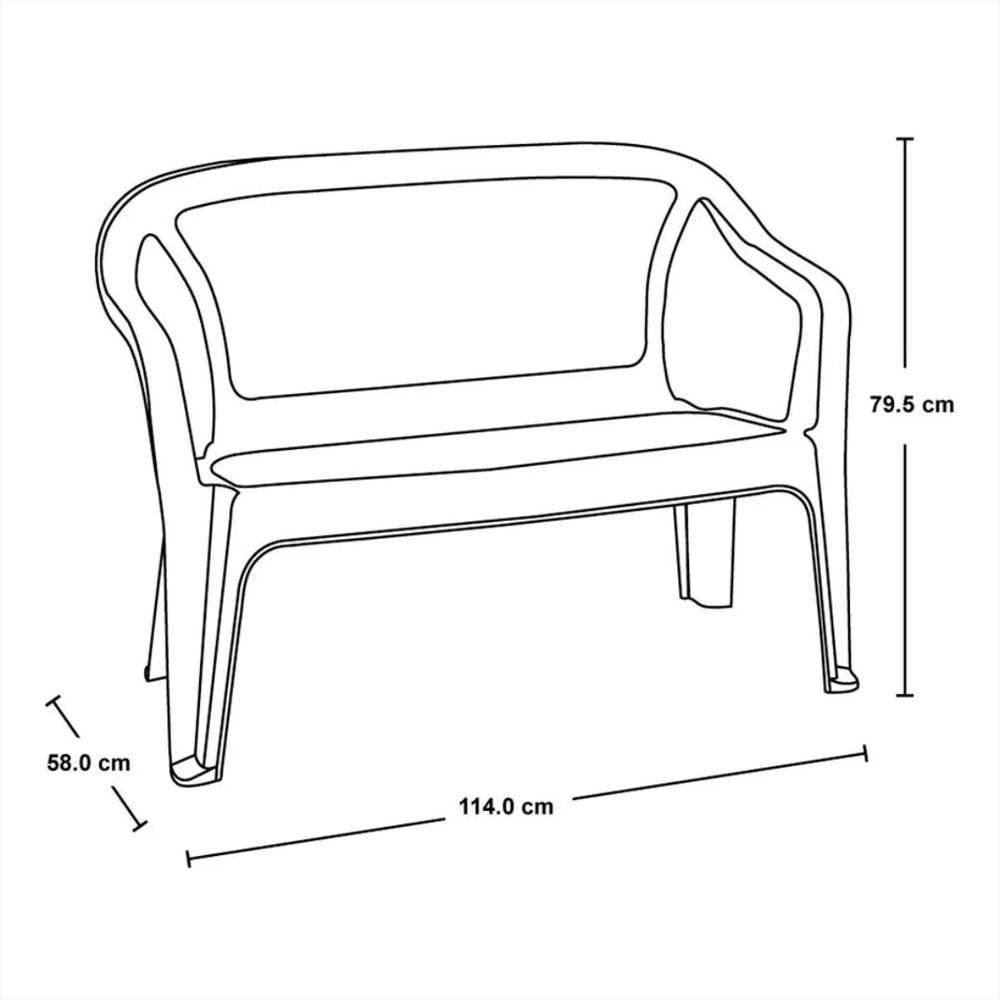 Silla Doble Apilable En Plastico Con Apoyabrazos 79.5 Cm Color Wengue img #4