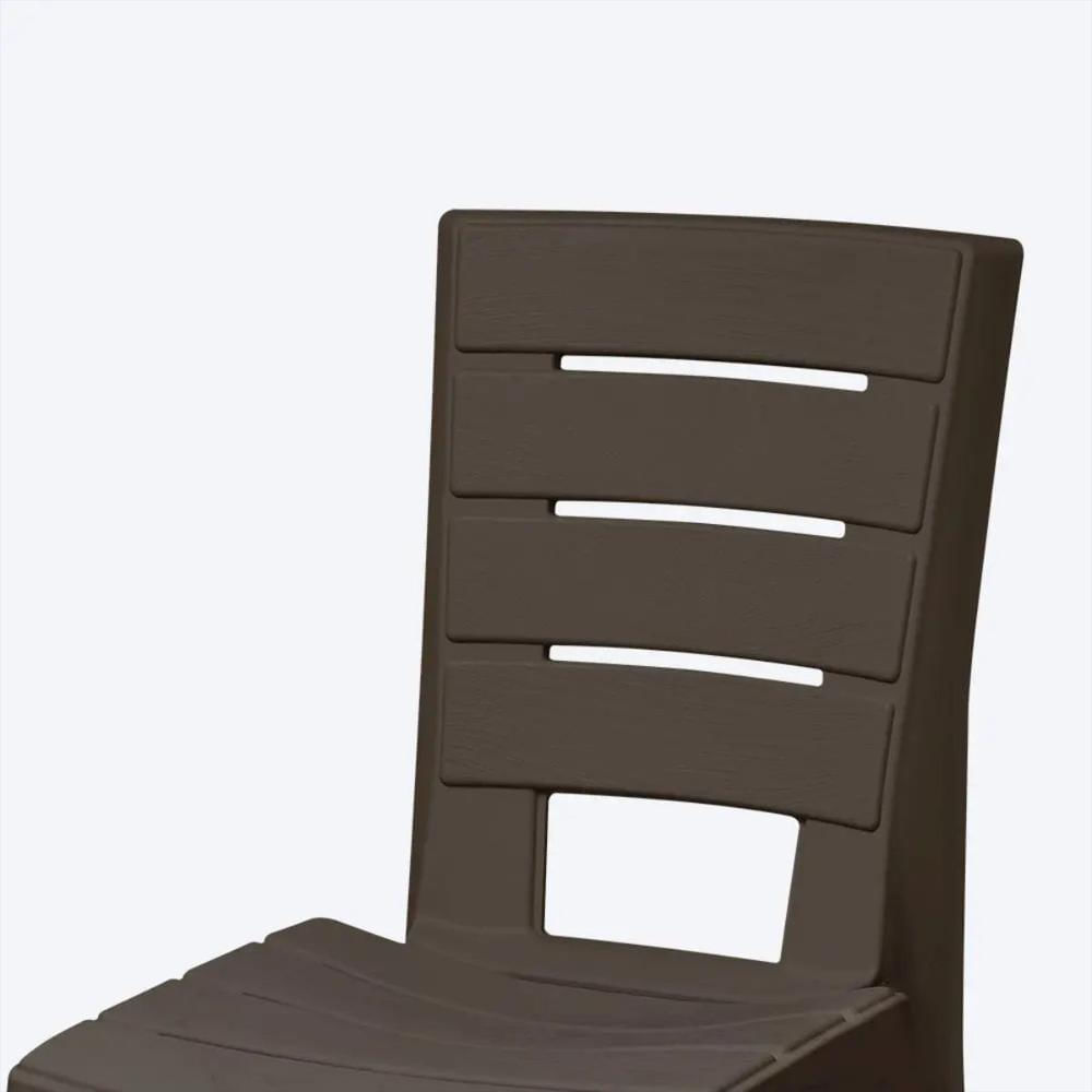 Silla Plástica Sin Brazos Apilable Para Interior Exterior X 4 Unidades Color Wengue img #2