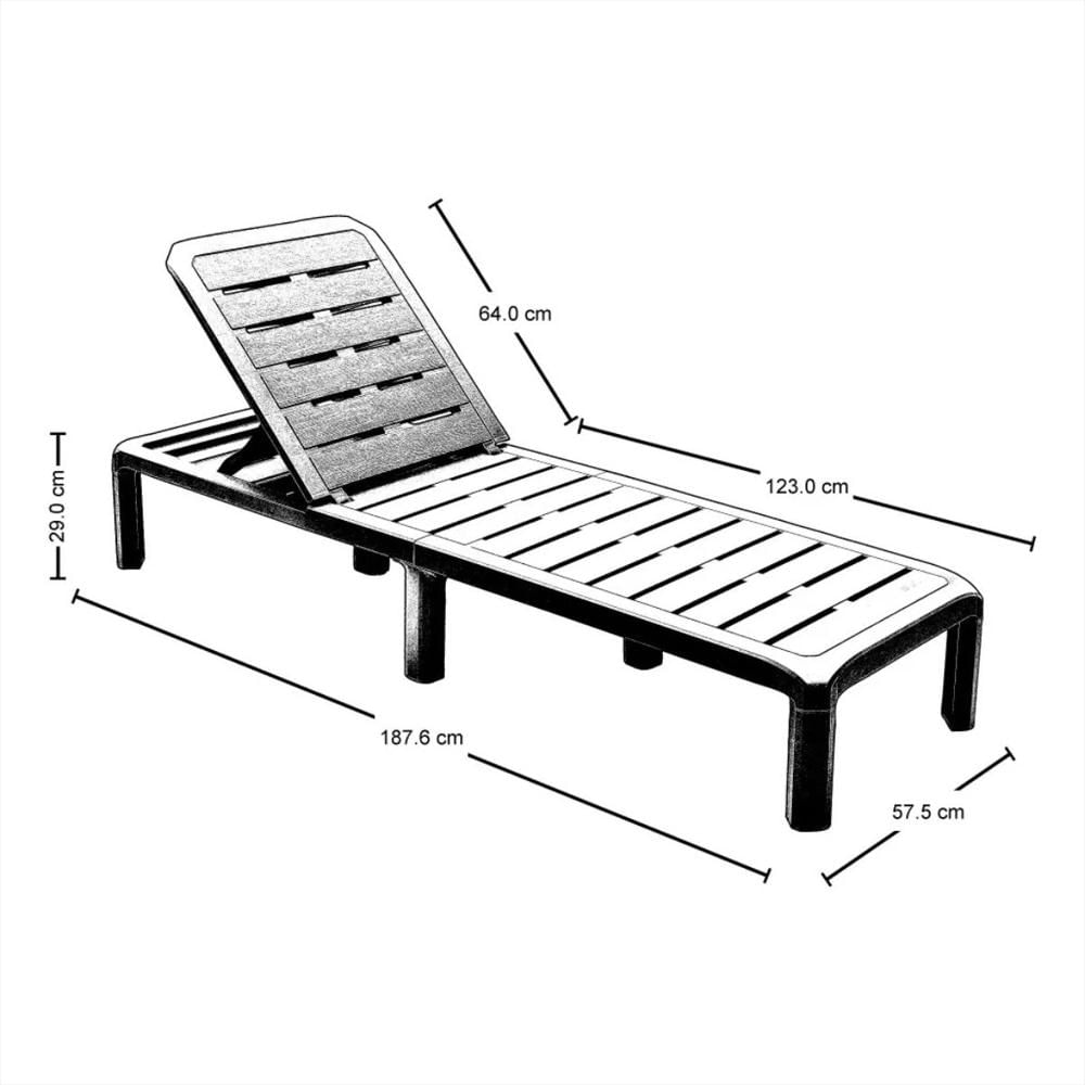 Silla Cama Asoleadora De Plastico Plegable Con 5 Posiciones Para Exterior Color Blanco img #5