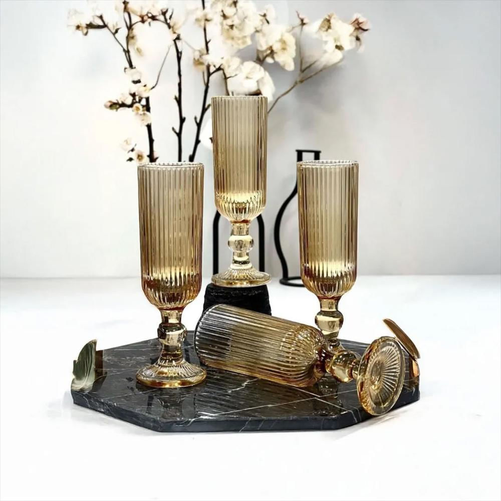 Set X4 Copa Acanalada Champagne 160Ml Oct Dk80006ca Ambar img #2