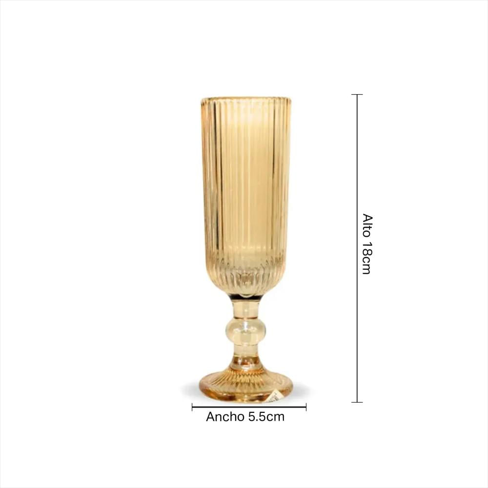 Set X4 Copa Acanalada Champagne 160Ml Oct Dk80006ca Ambar img #4