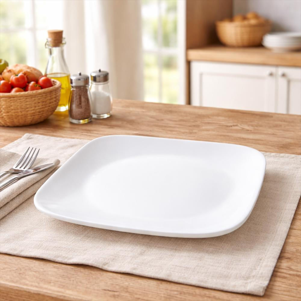 Plato Pando Cena Cuadrado 28 Cm Nfp110x 12 Blanco img #2