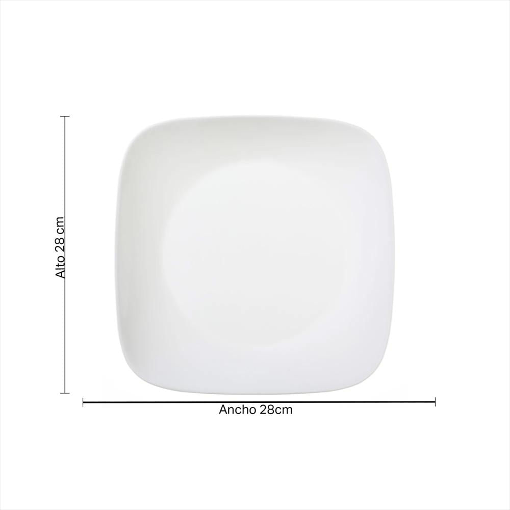 Plato Pando Cena Cuadrado 28 Cm Nfp110x 12 Blanco img #3