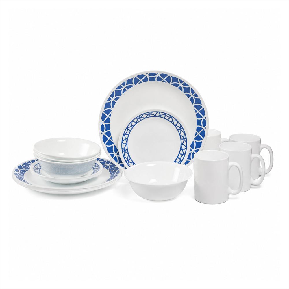 Vajilla Cobalt Circles 4 Psto 16 Pzs Corelle 1088655 Blanco img #1