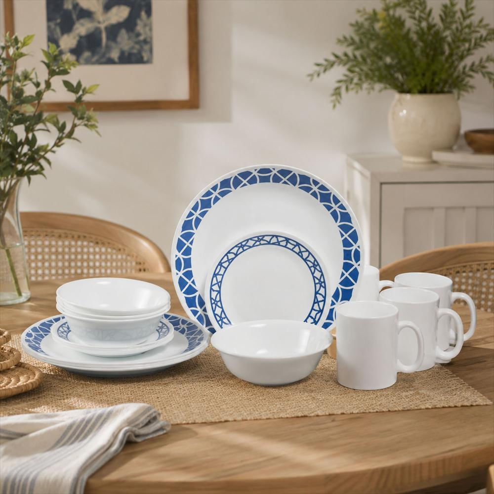 Vajilla Cobalt Circles 4 Psto 16 Pzs Corelle 1088655 Blanco img #2