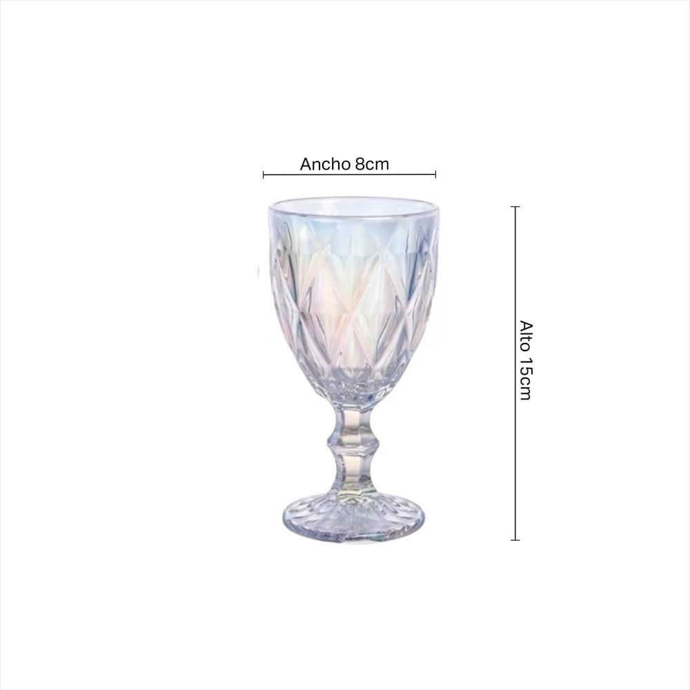 Set X6 Copa En Vidrio Vintage 8 Oz Mt40104 17 Tornasol img #3