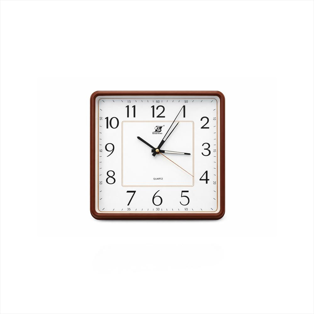 Reloj De Pared Cuadrado Clasico Ja230280 Café/Blanco img #1