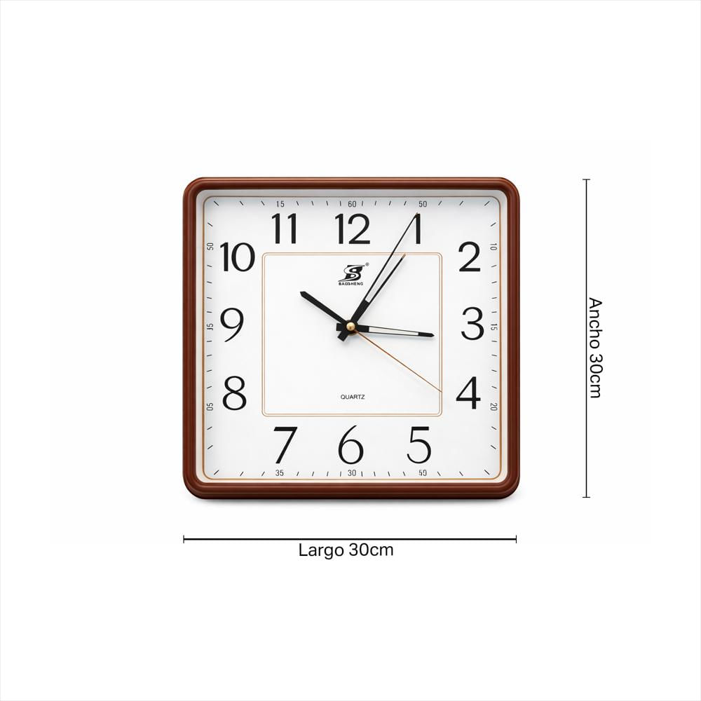 Reloj De Pared Cuadrado Clasico Ja230280 Café/Blanco img #3