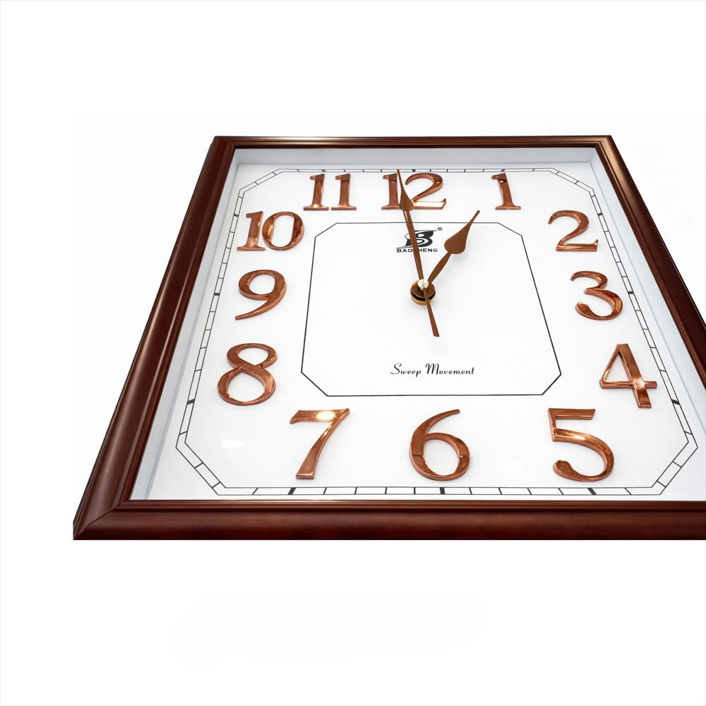 Reloj De Pared Cuadrado Analogo Ja230282 Café/Blanco img #3