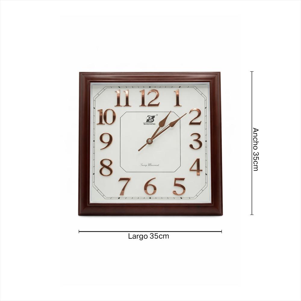 Reloj De Pared Cuadrado Analogo Ja230282 Café/Blanco img #4