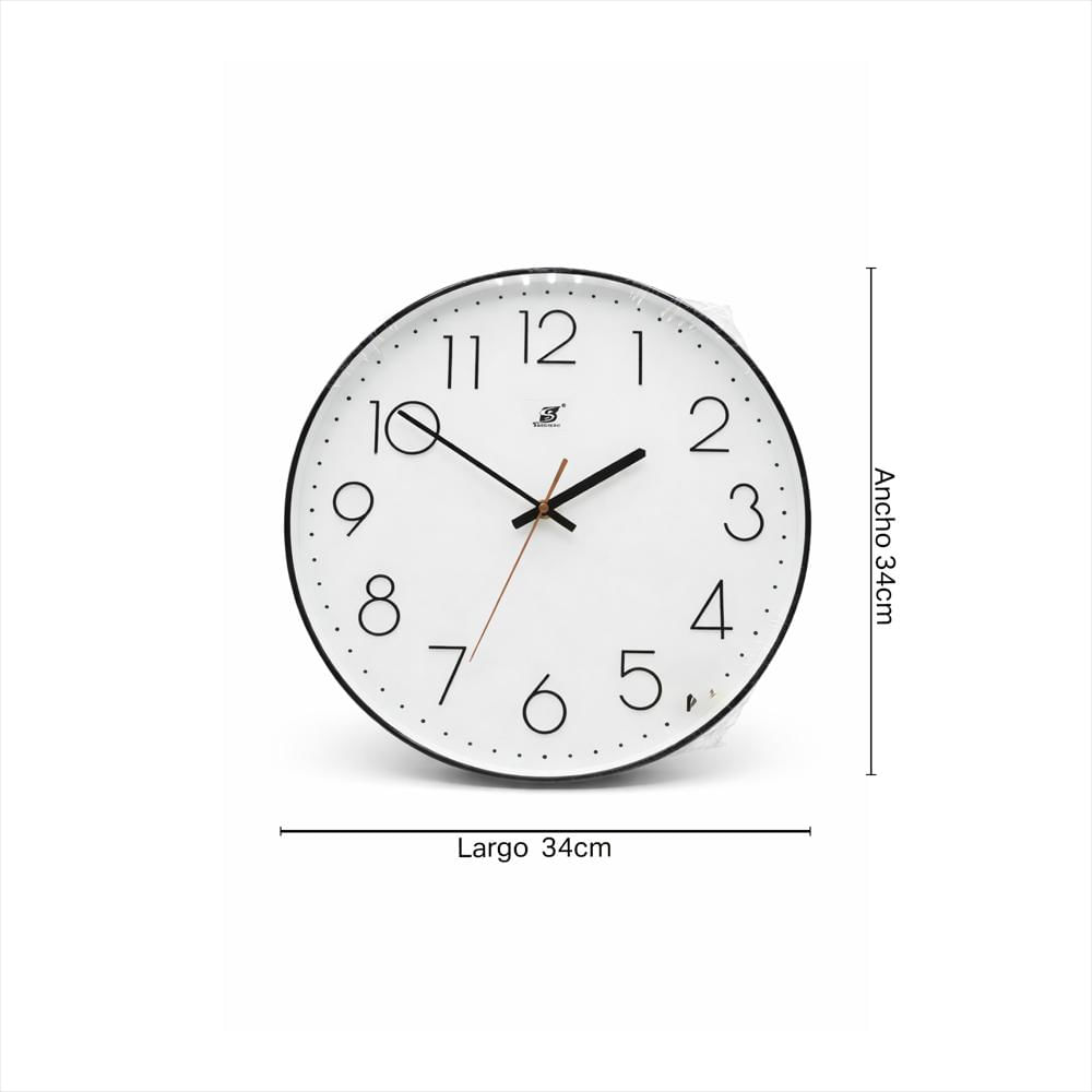 Reloj De Pared Circular Analogo Ja230278 Negro img #3