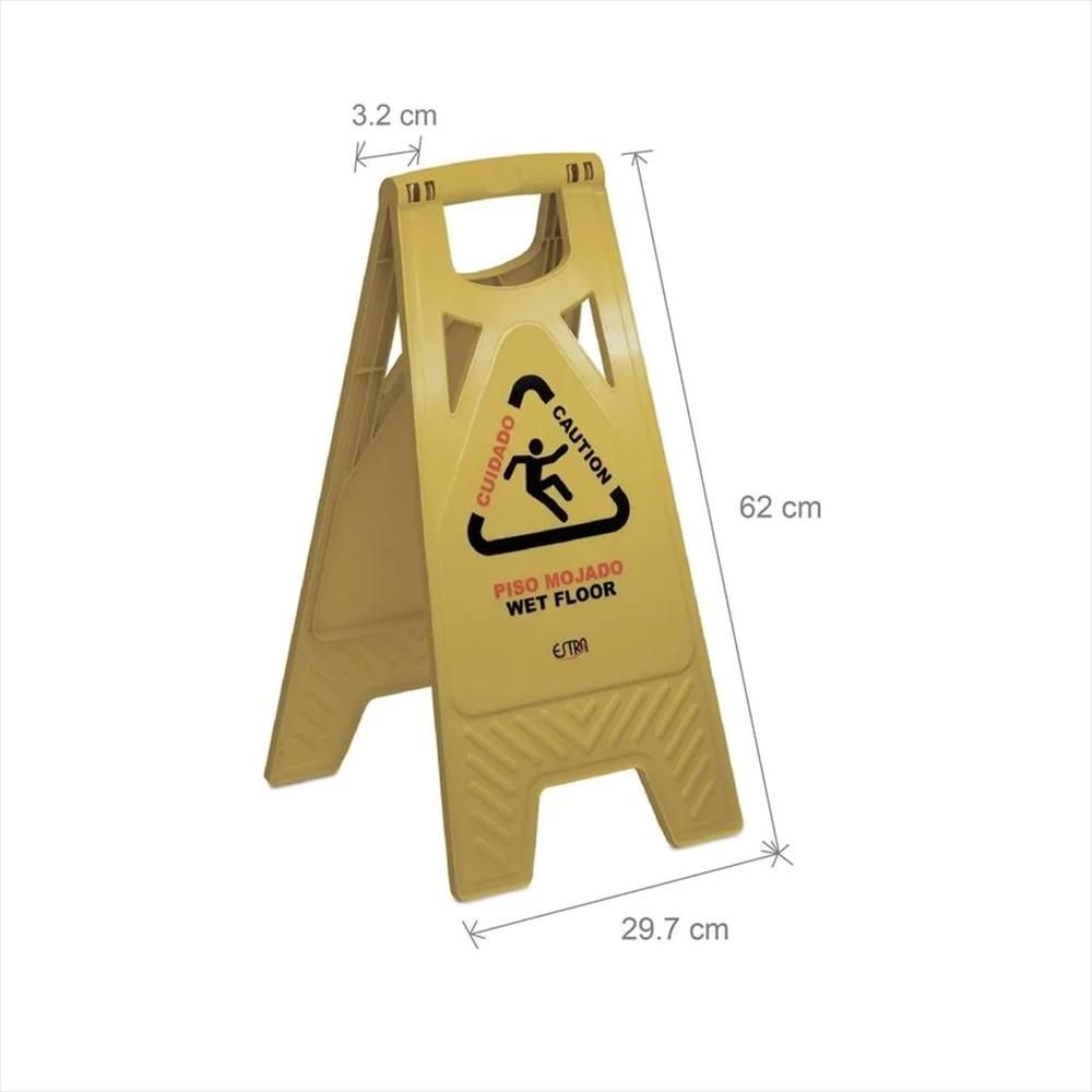 Señal De Prevención Piso Mojado Ecológico 1046483 Amarillo img #3