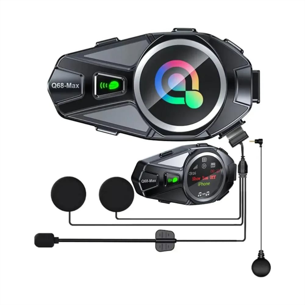 Intercomunicador Q68 Max Casco Moto Bluetooth Fm img #1