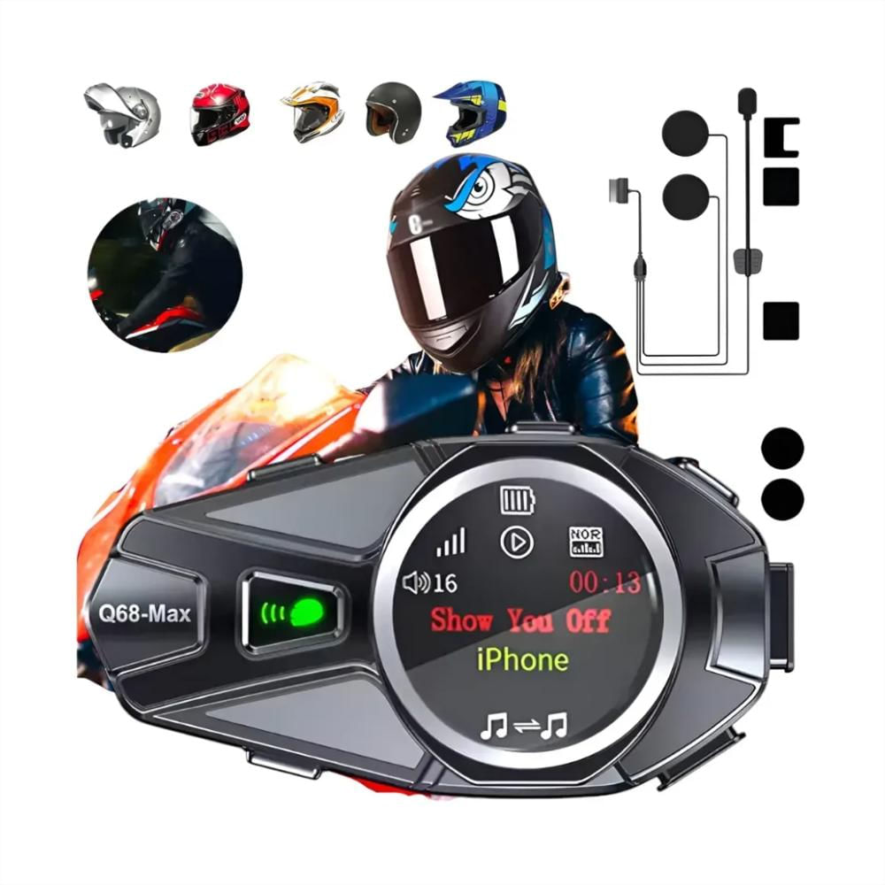 Intercomunicador Q68 Max Casco Moto Bluetooth Fm img #3