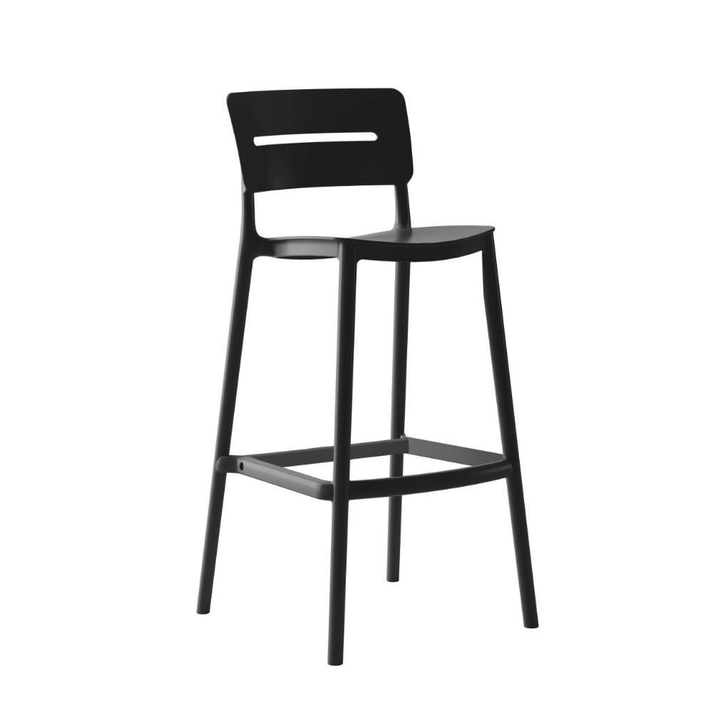 Silla Para Bar Manila, Negro, Con Espaldar Rectangular Y Diseño Moderno img #1